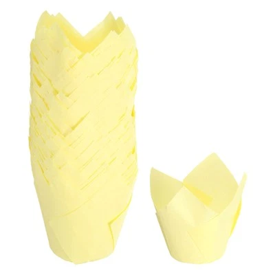 150 Tulpen Backförmchen Cupcake Muffins Liner Papier Wrapper (3,1x2", Hellgelb) - Bild 1 von 4