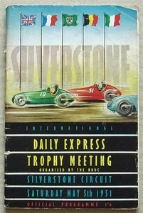 SILVERSTONE 5. Mai 1951 INTL TROPHY MEETING Autorennen offizielles Programm - Bild 1 von 2