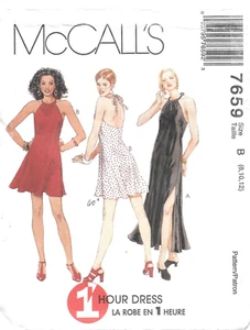 McCalls Schnittmuster # 7659 Kleid in zwei Längen Neckholder Größe 8-10-12 - Bild 1 von 2
