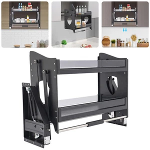 Pull Down Cabinet Organizer, 2 Tier Kitchen Cabinet Pull Down Shelf, Pull Out - Picture 1 of 21