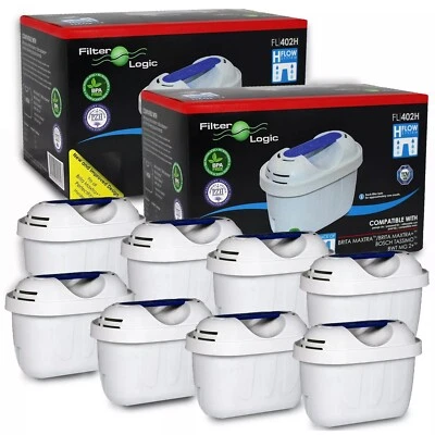 8 x Filterlogic FL-402H Universal Water Filters compatible with Brita Maxtra - Image 1 of 3