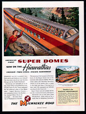 1953 Milwaukee Road Railroad print ad Hiawatha Super Dome