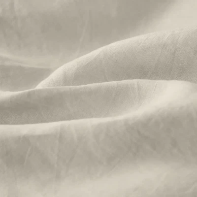 Beige Pure Linen soft washed by the yard for sewing, 100% linen fabric prewash - Image 1 of 4