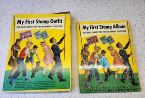 Vintage My First Stamp Album Outfit Collezione Libri Hobby 1952 Francobolli Extra - Foto 1 di 10