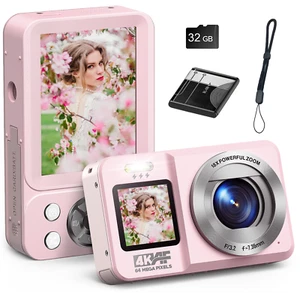 Mini Digitalkamera,4K Autofokus Fotoapparat 64MP Fotokamera mit Dual Bildschirm - Bild 1 von 10