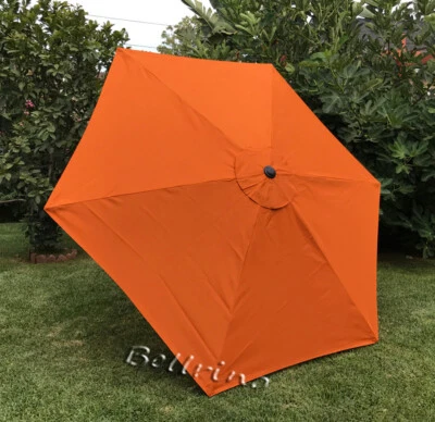 Bellrino Patio Umbrella Canopy Replacement Cover Fit 10 Ft 6 ribs Orange Color