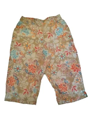New Oilily Vintage Girls Cotton Floral Pants Long Shorts Capri Size 176 US 16 - Image 1 of 4