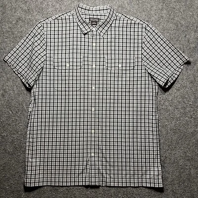 Рубашка мужская Michael Kors XL черная/белая клетчатая с короткими рукавами на пуговицах - Изображение 1 из 4