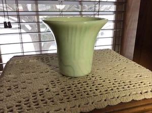 Antique Green Vaseline Slag Glass 5 1/4” Vase - Picture 1 of 5