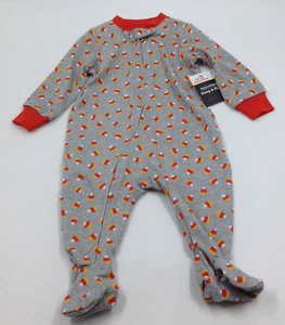 Baby Boy Girl Unisex Halloween Candy Corn Sleep & Play Romper Sz 3-6 Mos NEW - Picture 1 of 4
