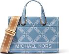 Michael Kors Women Messenger Bag Detachable Strap Top Handle Leather Gigi Denim