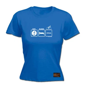 Cycling Rltw Eat Sleep Cycle - Womens T Shirt Funny T-Shirt Novelty Gift tshirt - Picture 1 of 8