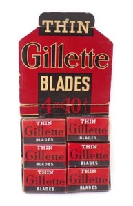 GILLETTE COUNTERTOP POINT-OF-PURCHASE DISPLAY CARD WITH 6 PACKS OF BLADES - Picture 1 of 2