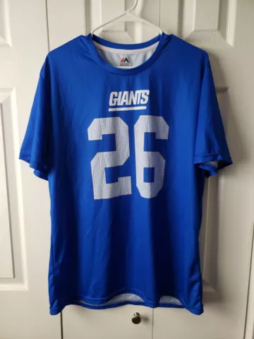 EUC Saquon Barkley #26 New York Giants Majestic Royal Shirt Size XXlarge Cover