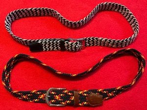 2x Estupendo Trenzado Cinturón 105 & 100-115cm Negro,Rojo,Gelb & Azul Blanco Top - Imagen 1 de 15