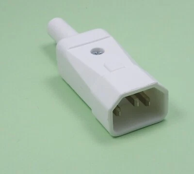 Kaiser C14 Kaltgeräte Netzstecker Kupplung Stecker IEC-320 250V 10A weiß 749/kws