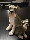 Schnauzer Dog Mama Mom & Pup Puppy Figurine Sculpture Sandicast 5.5 X 5 Inches