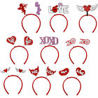  9 Pcs Plastic Valentine's Day Headband Headwear for Adults Headbands