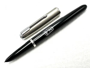 c1950 NOS? PARKER "51" INDIA BLACK & LUSTRALOY AEROMETRIC FOUNTAIN PEN 14K M - Picture 1 of 14