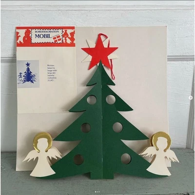 Vintage Norwegian Christmas Tree Table Decor Paper Card Stock NOS - Image 1 of 3
