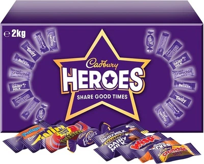 Cadbury Heroes Chocolate Bulk Share Box Assorted Mini-Size Milk Chocolate Bars - Image 1 of 4