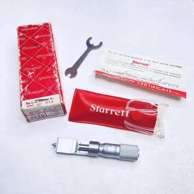 Starrett 208DZ Stainless Steel Can Seam Micrometer w/Depth Gage .375" Range NICE - Image 1 of 4