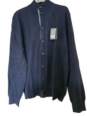 Cárdigan de punto ligero para hombre Cárdigan corto M L XL XXL negro azul oscuro - Imagen 1 de 4