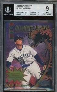1998 Skybox Metal Universe ALEX RODRIGUEZ #4 Diamond Heroes BGS 9 Mariners - Picture 1 of 2