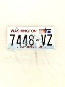 Placa de licencia de pasajero Evergreen de Washington de Estados Unidos 7448-VZ - Imagen 1 de 2