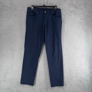 Pantalones chinos Lululemon Commission para hombre talla 31x29 Warpstreme azul marino DEFECTO I7 - Imagen 1 de 10