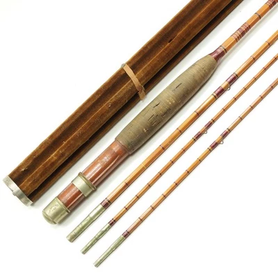 Caña de pescar con mosca de bambú divino vintage. 9’. Con estuche formado. Ver descripción. Foto 1 de 4