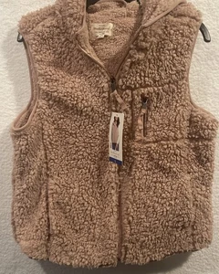 Weatherproof Vintage Womens Comfy Hooded Vest Pink Size Large Soft Comfy - Picture 1 of 15