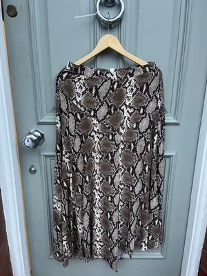Marks & Spencer Snake Print Asymmetric Midaxi A-Line Skirt Bnwt Uk 12 b80/0465 - Image 1 of 4