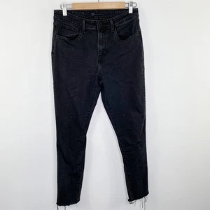 Levi's Black High-Rise Skinny Five-Pocket Raw Hem Jeans Women's Size 29 - Picture 1 of 7