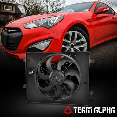 Conjunto de ventilador de radiador de motor Fit Genesis Coupe 2013-2016 3,8 L 4 cilindros estilo de fábrica Foto 1 de 4