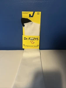 Foozys Solid white Compression Knee Socks Unisex Men Women - Picture 1 of 2