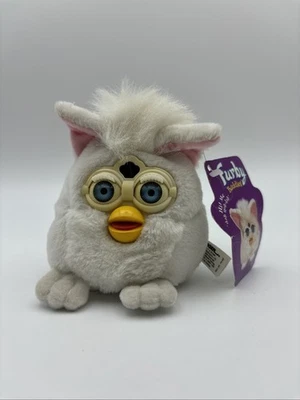 复古 1999 年 Furby Buddies 白色毛绒豆袋 Tiger Electronics 4 全新带标签 — 第 1/4 张图片