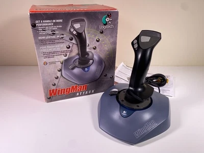 Logitech Wingman Attack Joystick Controller Gaming PC  GamePort Connect - Tested - Image 1 of 4