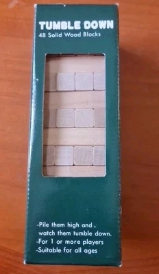 Original Vintage Timber Wood Block Balance Game (Tumble Down) 48 Wood  Blocks - Image 1 of 3