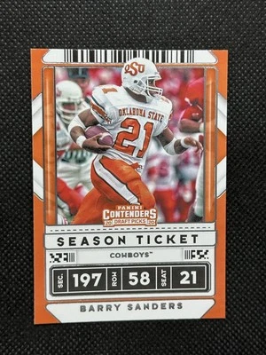 2020 Panini Contenders Draft Picks Barry Sanders Oklahoma State Cowboys #9 - Image 1 of 2
