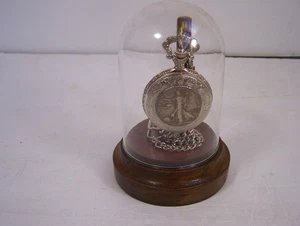American Historic Society 1943 Silber Half Dollar Taschenuhr mit Vitrine - Bild 1 von 7
