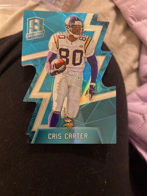 2016 Panini Spectra - Cris Carter #7 Neon Blue Die-Cut Vikings /35 - Image 1 of 2