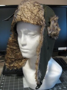 John Boy Trapper Bomber Hunting Hat - Faux Fur Headwear - Army Green - OSFM - Picture 1 of 14