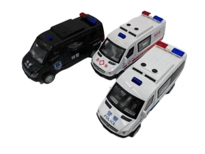 Mercedes-Benz China Krankenwagen und Polizeiauto 1:32 Druckgussautos Modellspielzeug 6" - Bild 1 von 26
