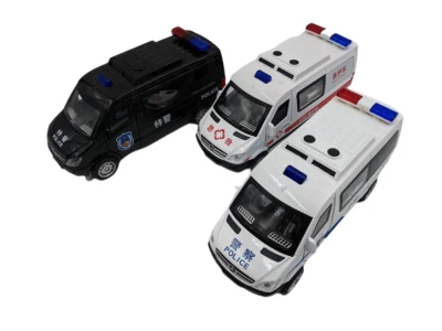 Mercedes-Benz China Ambulancia y Coche de Policía 1:32 Die-cast Coches Modelo Juguetes 6" Foto 1 de 4