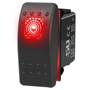 Waterproof On/Off Momentary Switch Marine Ski Wakeboard Bass Pontoon Boat Red - Picture 1 of 5