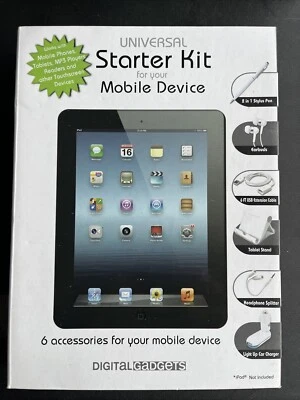 NIB Digital Gadgets Universal Starter Kit Mobile Device With 6 Accessories NEW - Image 1 of 2