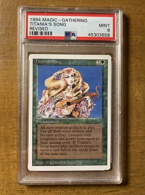 MTG✨TITANIA’S SONG✨Revised Edition PSA 9 MINT Uncommon ENCHANTMENT 1994 LOW POP - Image 1 of 2