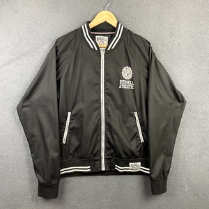 Russell Athletic Jacket Mens Size M Black Varsity Bomber Sport Casual Full Zip - Picture 1 of 11