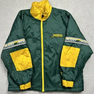 Chaqueta de Jugador Profesional Green Bay Packers Estilo Puffer Rayas Acolchadas XL De Colección - Imagen 1 de 18